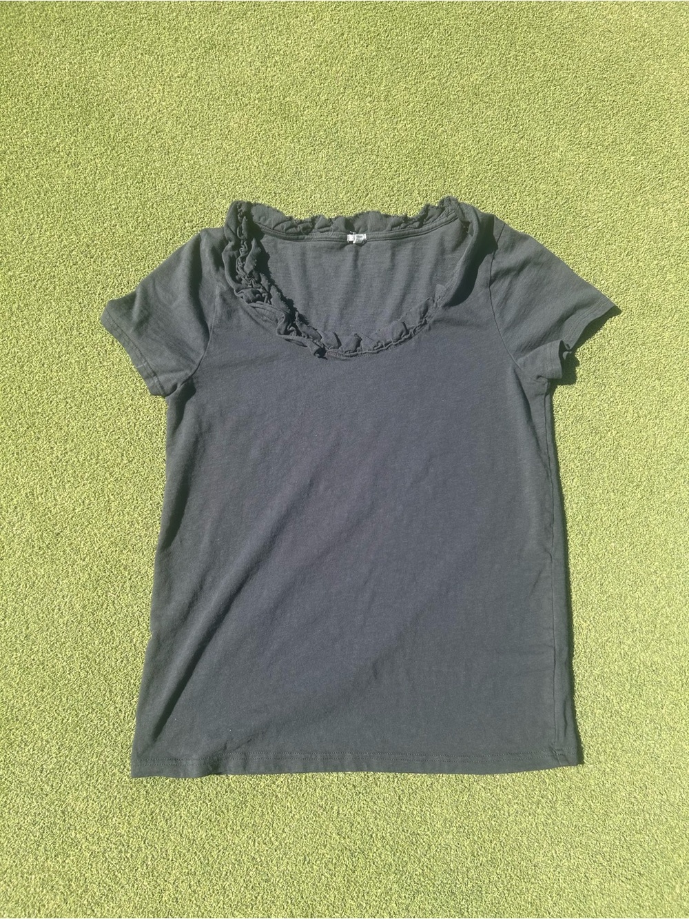 JCREW Ruffle Collar Shirt, Size L
